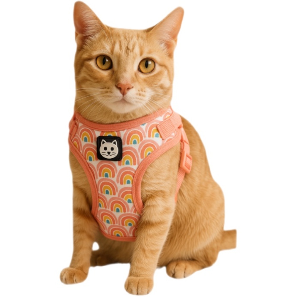 NWOT Vibrant Life Pink Rainbow Cat Harness Adjustable Soft Vest One Size